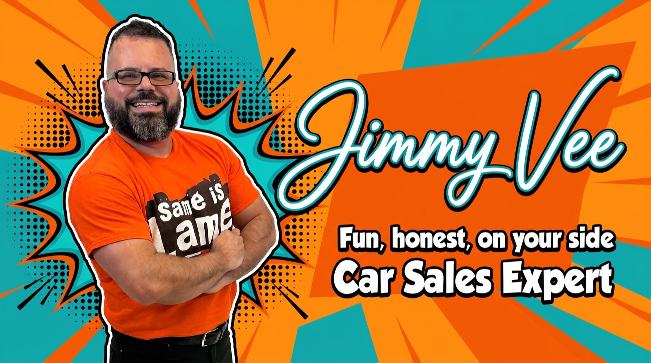 Example car sales expert page header, built from a photo
